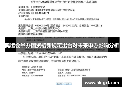 奥运会举办国资格新规定出台对未来申办影响分析